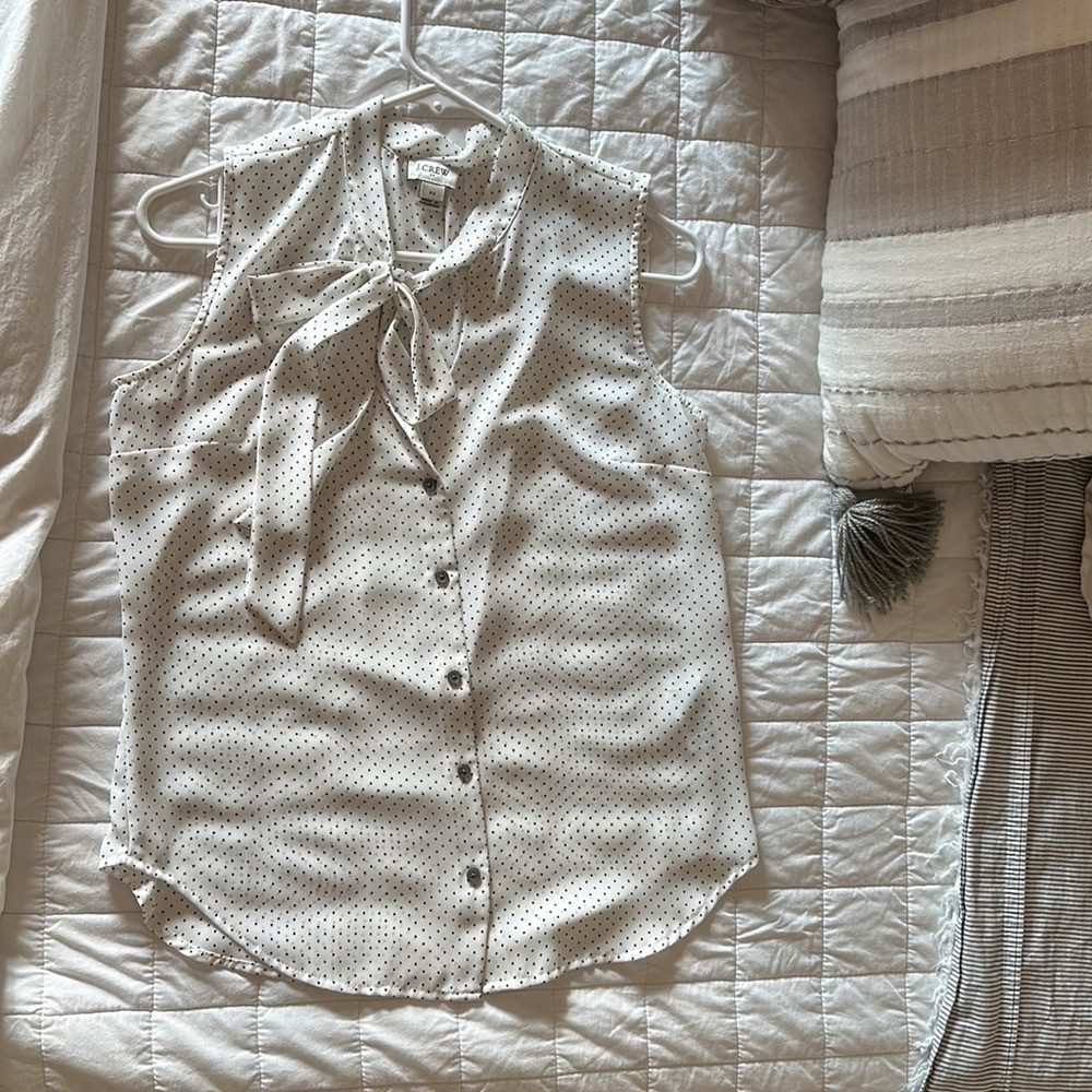 JCrew Sleeveless Polkadot Blouse XS